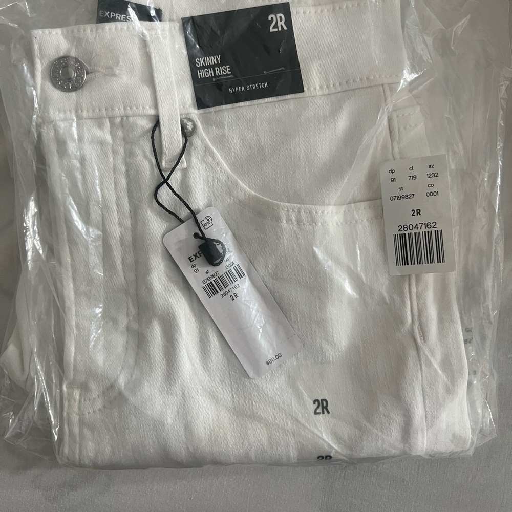 Express White High-Rise Skinny Jeans